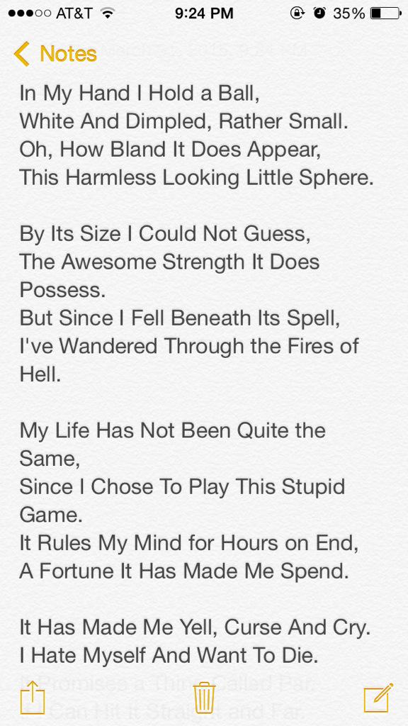 GolfTeamProbz's tweet photo. Worth the read. 😂😂 #GolfTeamProbz http://t.co/D7TSSfE4Xn