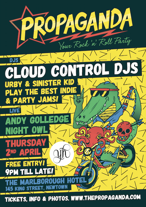 PropagandaAus's tweet photo. Pumped for @cloud_control Djs tomorrow night at The Marly. Andy Golledge and Night Owl live. Free Entry! Happy Easter http://t.co/AuJ0ZZ8qjI
