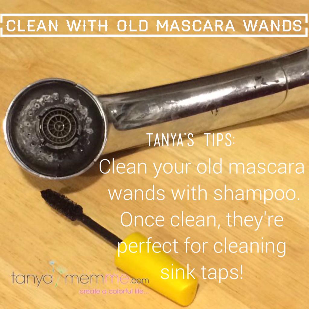 Tanya_Memme's tweet photo. #TanyasTips: Repurpose your old mascara wands! Clean them of mascara &amp; use to scrub your sink taps clean! #DIY http://t.co/UKujjEYNFi