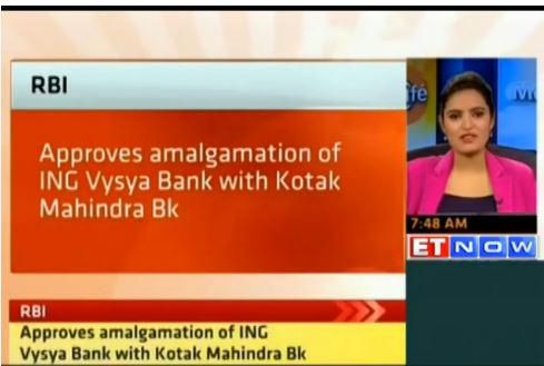 ETMarkets's tweet image. WATCH NOW: RBI approves merger of #INGVysya and #Kotak Mahindra; here's all you need to know ow.ly/L3JdN