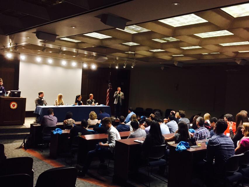 tysatyme's tweet photo. Great turnout for tonight #SEO #SEM techies #SEMSD International & Social Experts panel @uofsandiego @SEM_SanDiego http://t.co/PjJLTJeasj