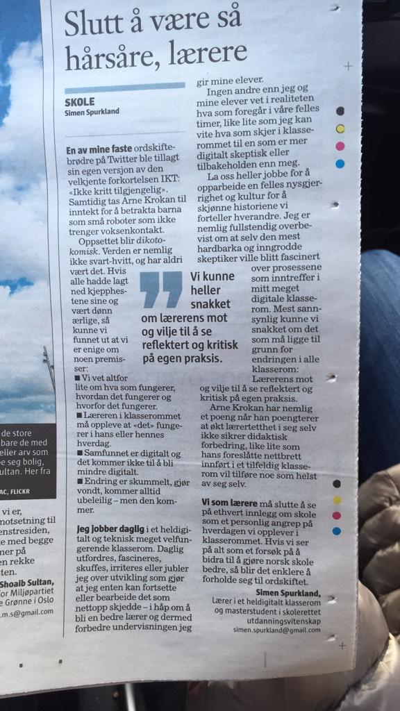 simenspurkland's tweet photo. Ikke min overskrift, men mitt innhold. Fra dagens #klassekampen http://t.co/GazmMGSOzt
