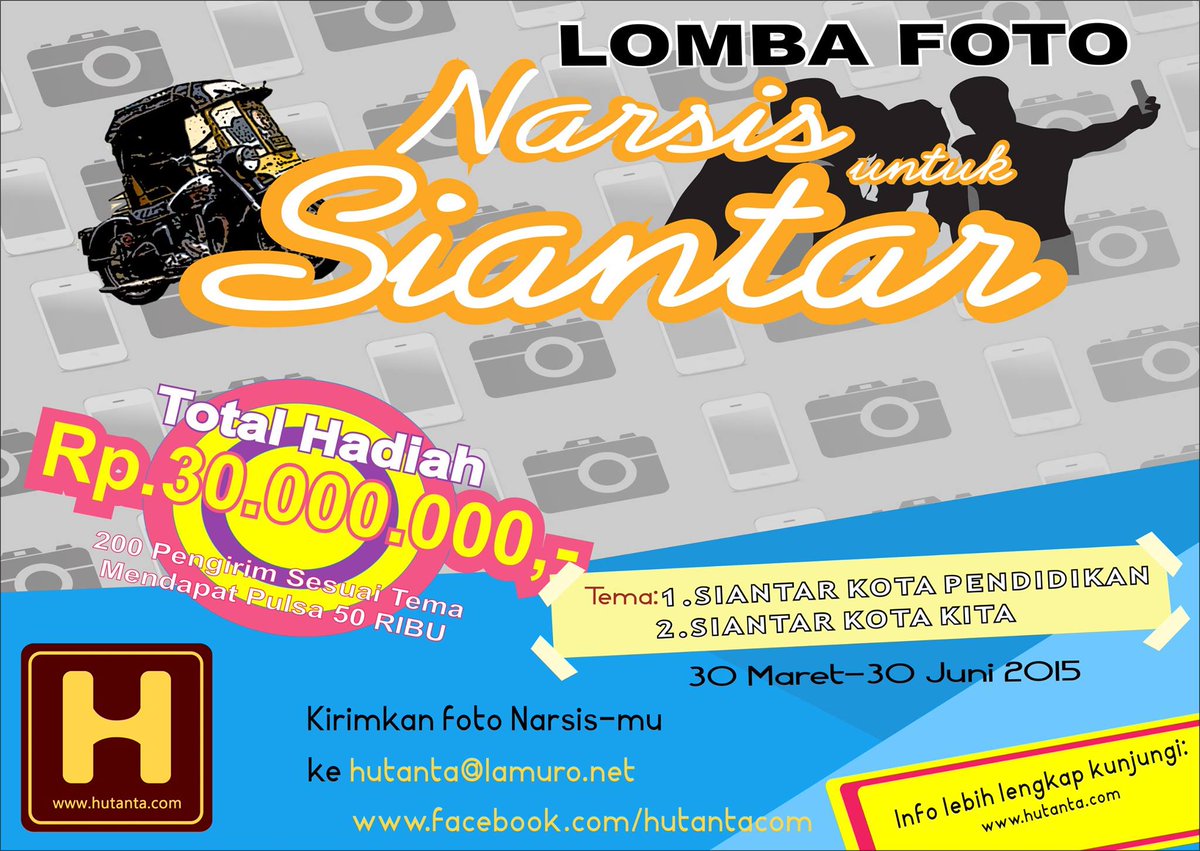 Batikta's tweet photo. @SiantarKITA Silahkan bagi warga Siantar ada: Lomba Foto Narsis untuk Siantar. Hadiahnya cukup besar lho.. http://t.co/TpUKOkah4N