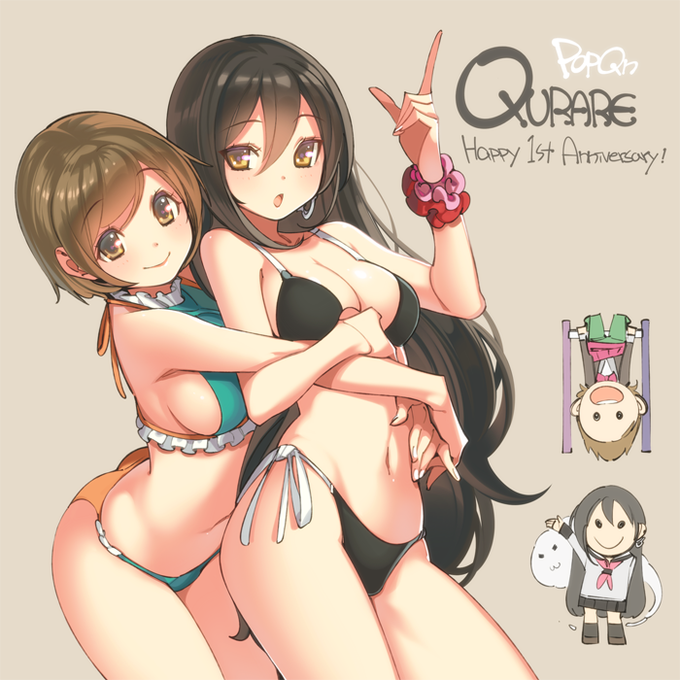 【QURARE:魔法図書館】一周年記念イラスト2点描きました。 