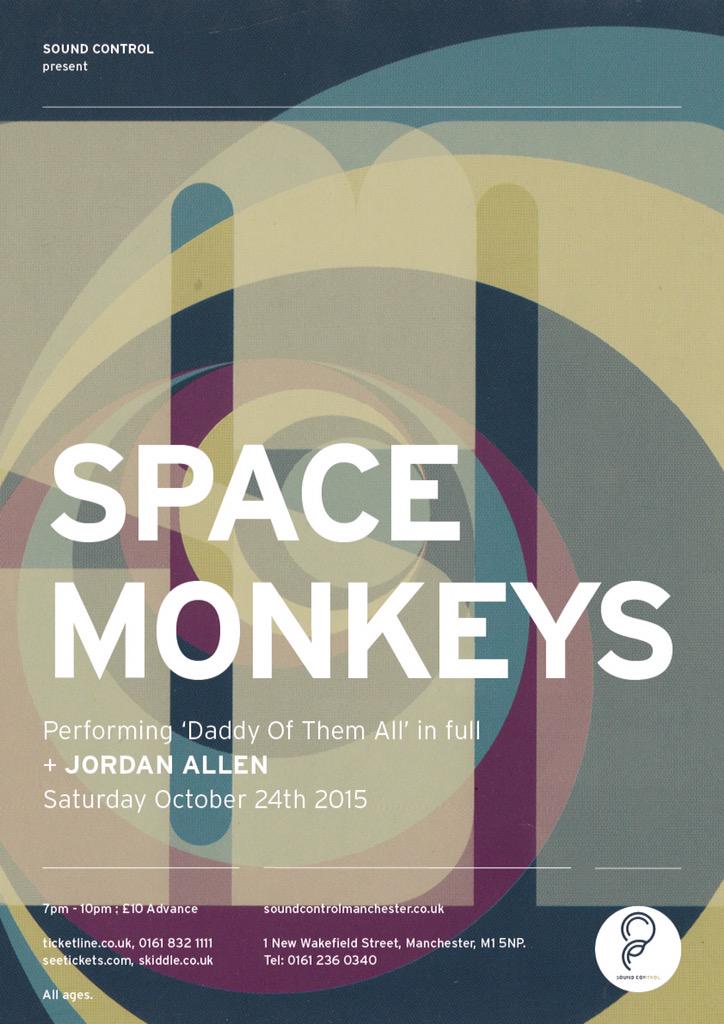 Space Monkeys perform 'Daddy Of Them All' <a href="/soundcontrolmcr/">Sound Control</a> 24.10.15
Tickets on sale at 9am
soundcontrolmanchester.co.uk/events/space-m…