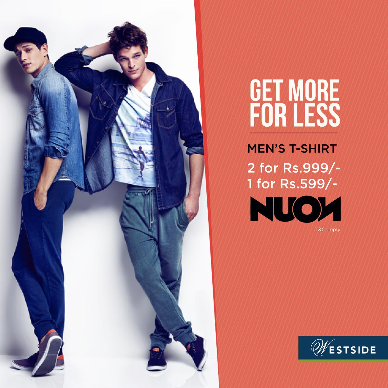 Westside on X Great offer on NUON men s tshirts No we re not kidding Go grab them right away tshirts http t bx6aky9o0k X
