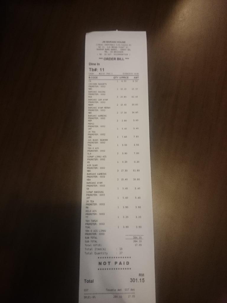 fuzzackey's tweet photo. #MyFirstGst RM 17.05 π http://t.co/3FbtawWjkr