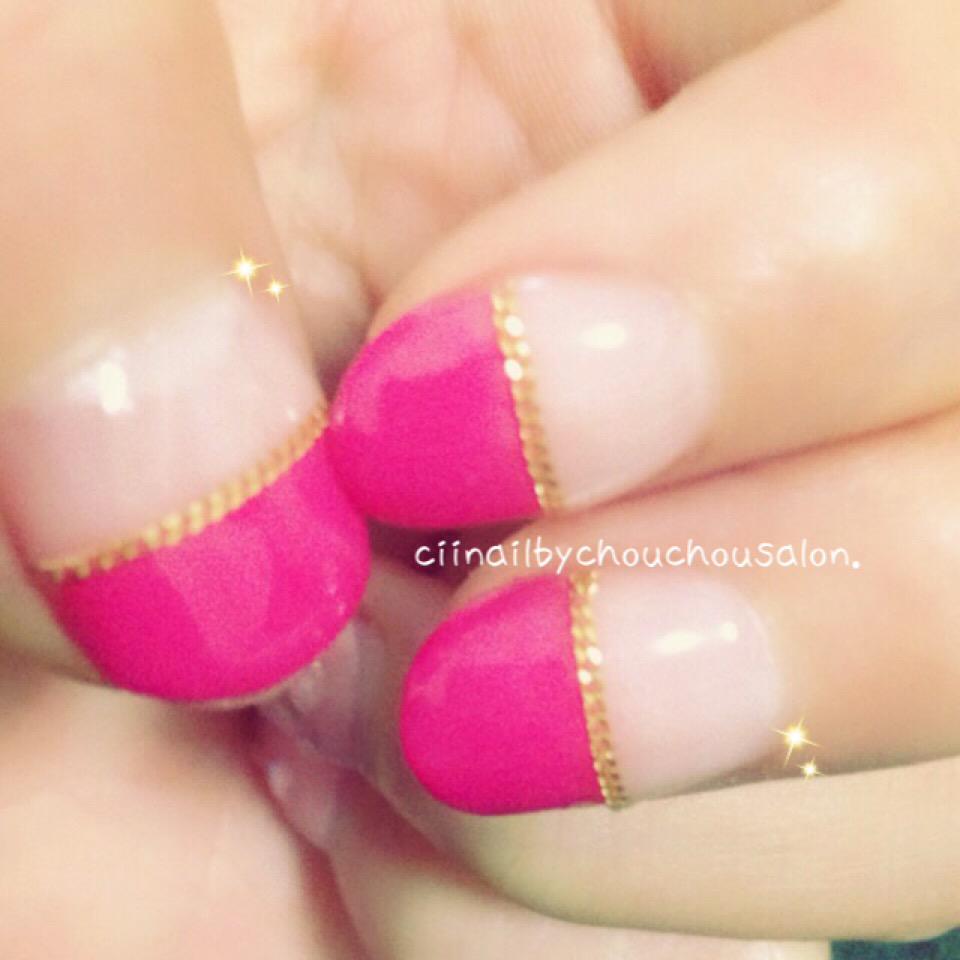 ciinail's tweet image. チェーンフレンチ(♡ ᐛ )人( ᐛ ♡)◜

#ネイル
#フレンチ