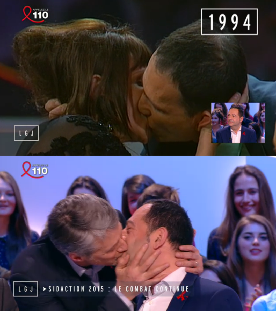stop_homophobie's tweet photo. #Sidaction2015 : Retour sur le baiser d'@antoinedecaunes et @JeanLucRomero au @GrdJournal http://t.co/8tLGXBtvzz http://t.co/e031PjULfW