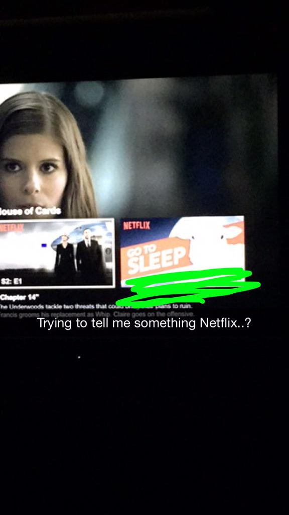 Since when did <a href="/Netflix_CA/">Netflix Canada</a> start telling you to go to sleep? #rude #creepysheep