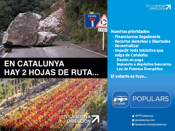 coquegarcia's tweet photo. Que dice el @PPCatalunya que #namés hay dos #fullderuta http://t.co/bhnOeIn6ab