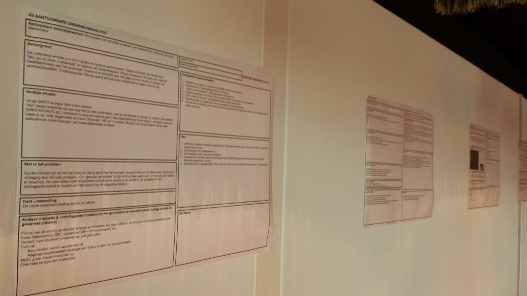 leanverbeeten's tweet photo. De A3 op A0! Gebruikt voor het interactief vaststellen strategische doelen. #lean in #onderwijs http://t.co/UYt7G3WYfx
