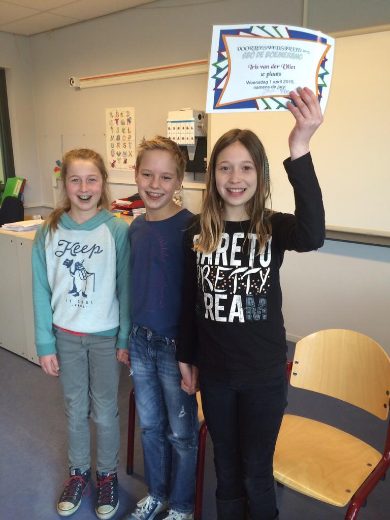 Hoera voor Iris, de voorleeskampioen van 2015 van de Boemerang!