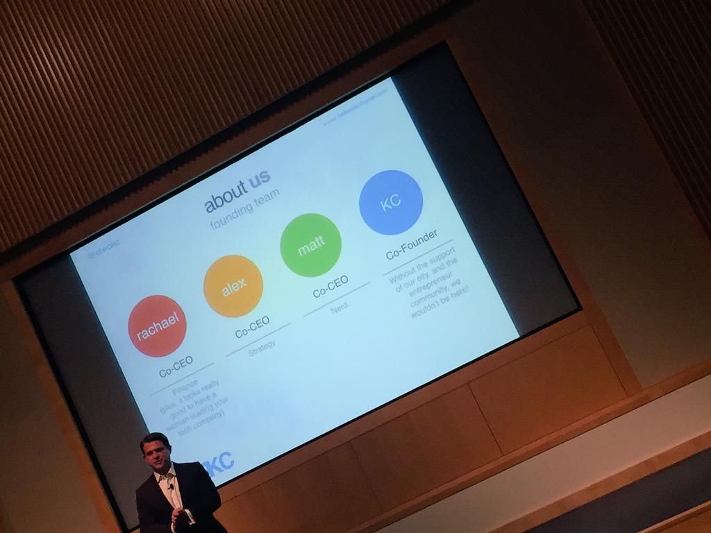 HubertZajicek's tweet photo. .@etwokc launching @1MillionCupsKC #KCsnapshot #HWontour http://t.co/CWeg5dNppW