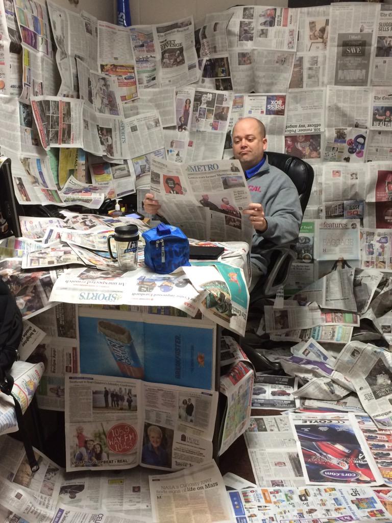 CenturionHS's tweet photo. April Fools strikes Mr. Malone's office. http://t.co/uoLJBYlkUv