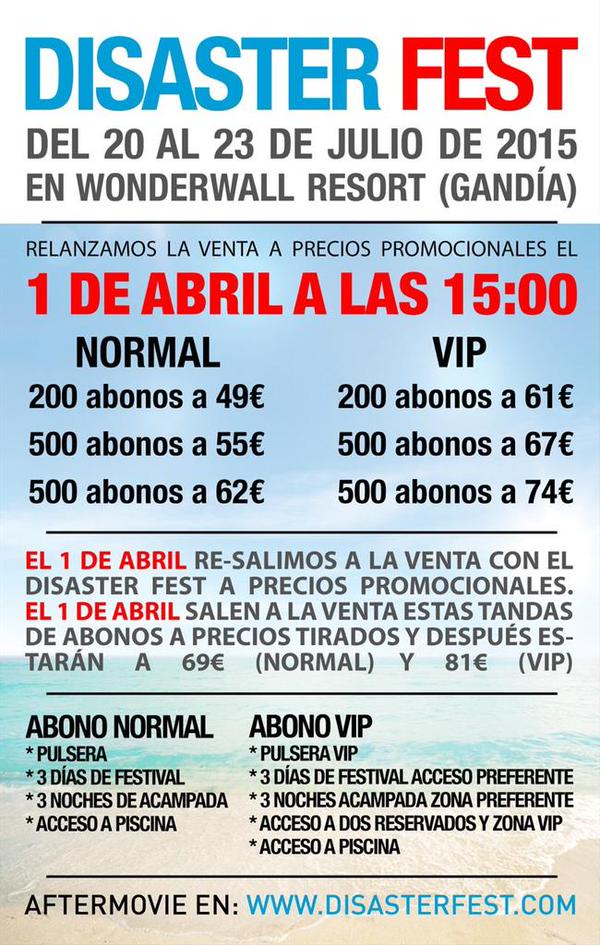 Disaster_Alvaro's tweet photo. ⚠⚠DISASTERFEST GANDIA 2015 (VALENCIA)⚠⚠
http://t.co/qzyl1KgwFP
ABONOS AQUI ➡ 669428090
#DisasterFest http://t.co/njE1YcKrYt