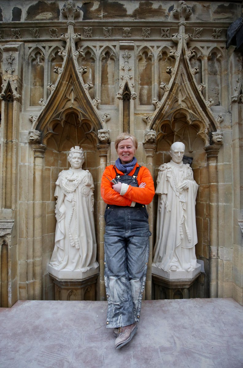 CburyCathedral's tweet photo. Introducing Nina Bilbey the sculptor behind the Royal Statues ...goo.gl/hKV5Rg image credit Gareth Fuller/PA http://t.co/146bg2jPw9