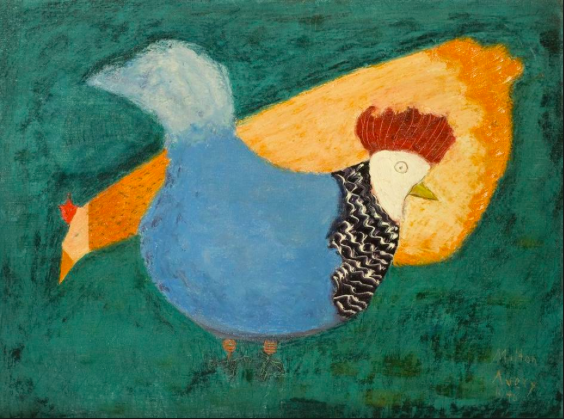 buzzcolour's tweet photo. Just discovered Milton Avery. Terrific colours and compositions. "Two chickens" here. Bicycles in a mo. #colorinart http://t.co/jXm77FWDsA