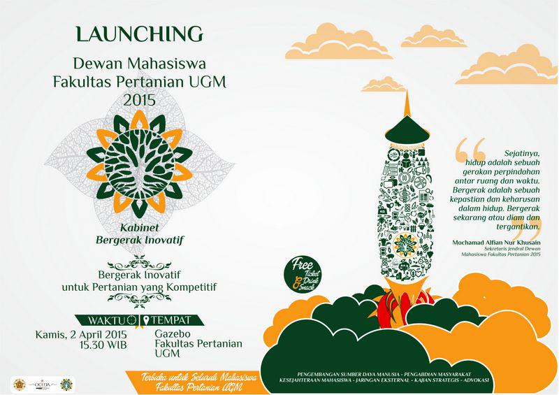 Launching Dema Faperta UGM 2015. Kamis, 2 April 15 Pkl 15.30WIB di Gazebo Fakultas Pertanian UGM.