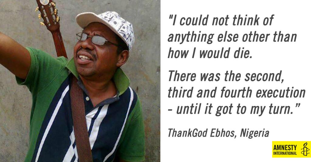 AmnestyUK's tweet image. How ThankGod Ebhos managed to escape execution in #Nigeria: amn.st/6015NoFd #deathpenalty