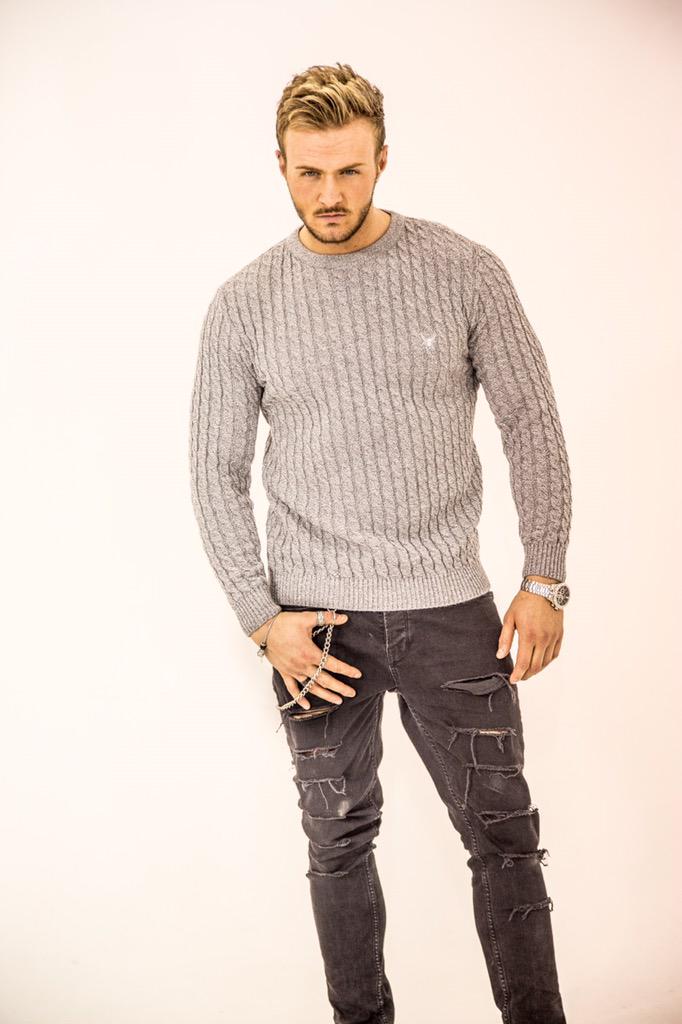 Intensemenswear's tweet photo. Grey cable knit worn by @KyleCGShore get yours in time for Easter weekend http://t.co/lCtZlXwoOR http://t.co/b6Y3Oz1xh1