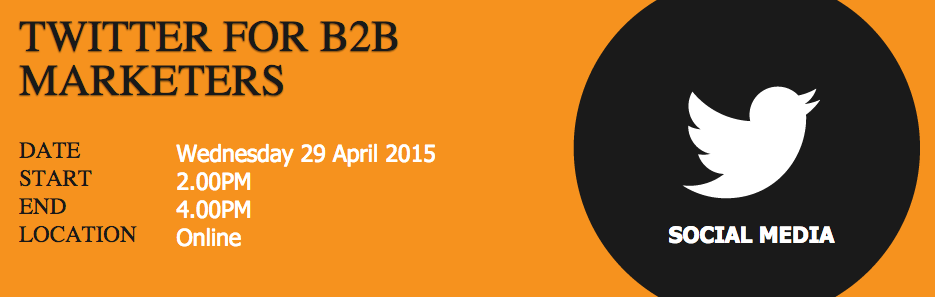 MarketingB2B's tweet photo. Find out how to get the most out of Twitter by attending our upcoming #B2BTraining session: http://t.co/9y7dV8E0B0 http://t.co/EJwNS7vDqa