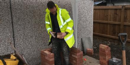 Mark Percy of our Birmingham office building barbecue on day 3 of  <a href="/barnardos/">Barnardo’s</a> #ButterflyProject with @kierfoundation