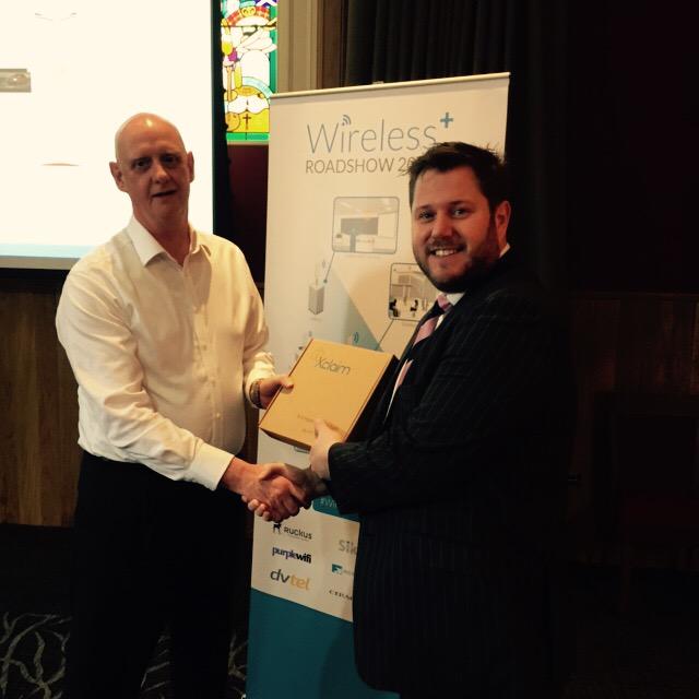 Purdicom's tweet image. Congrats to @NetcomputeLtd - winner of the @xclaimwireless AP! #WirelessPlus2015