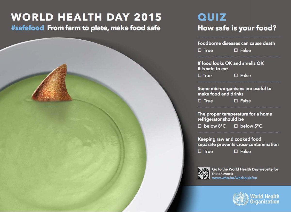 FAOKnowledge's tweet photo. How much do you know about #SafeFood? Take this quiz from @WHO http://t.co/gl0CuMbZEb #WorldHealthDay http://t.co/gKIu3FWENT