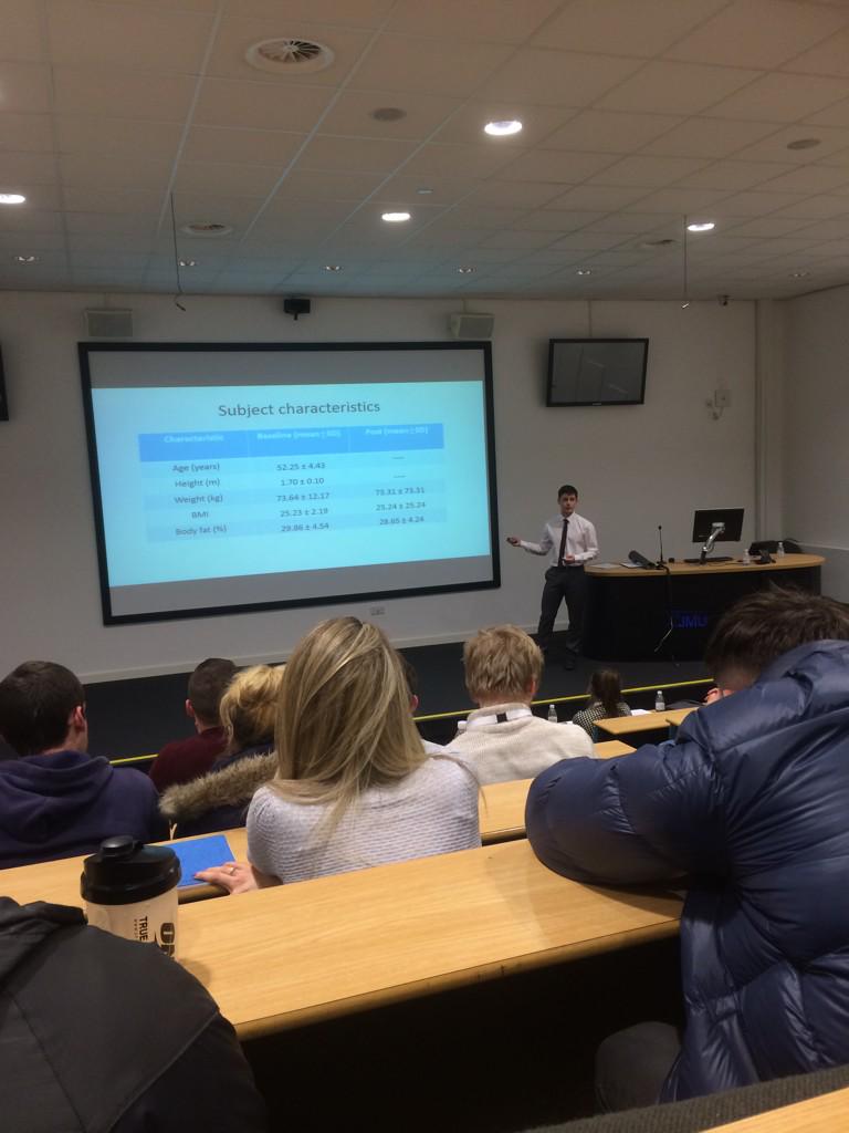 CLESpoSci's tweet photo. Great to see a number of @LJMUSportSci @LJMUSandC interns doing a fantastic job presenting @BASESStuConf15 #BASES15 http://t.co/5mVQK98ujz