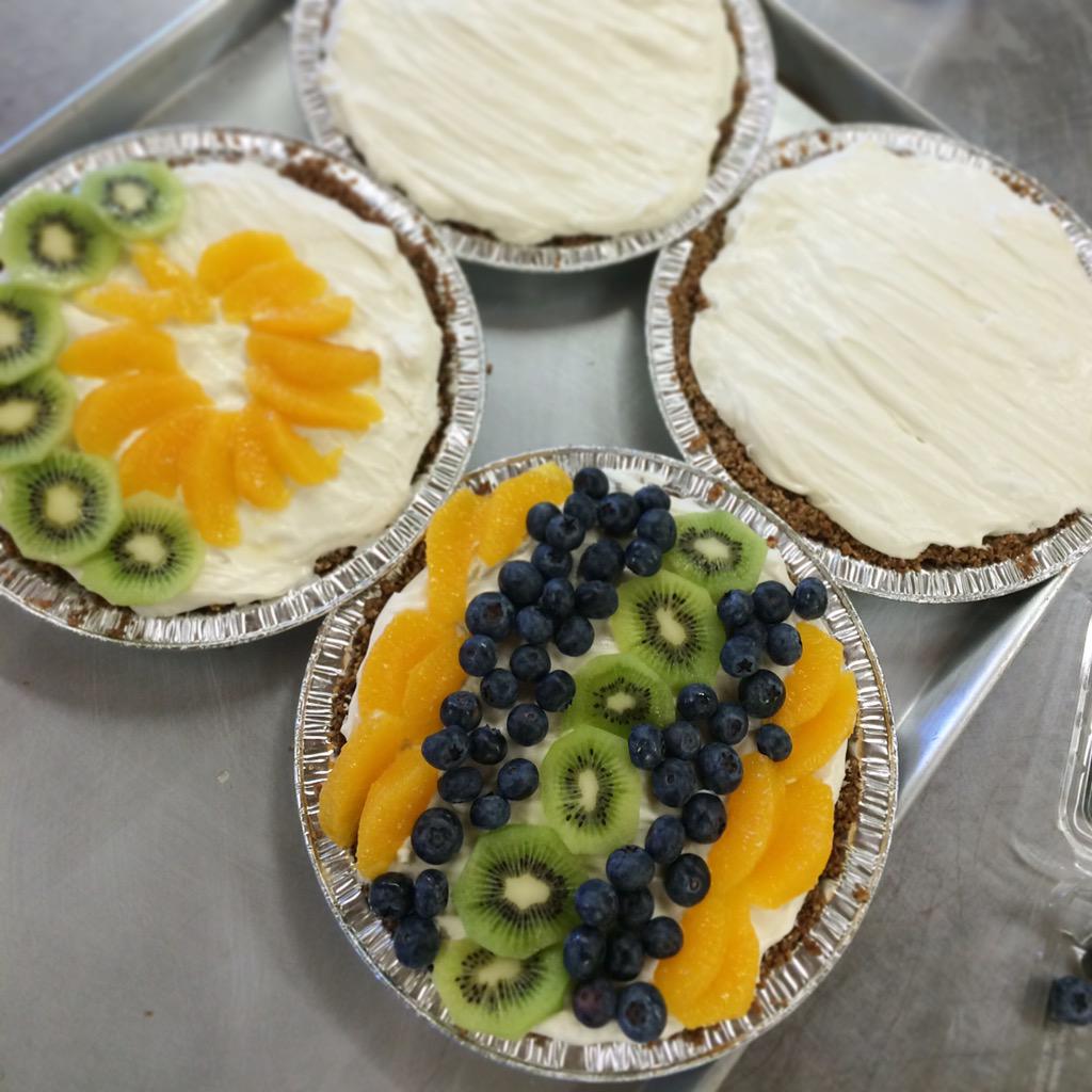 swamprabbitcafe's tweet photo. Our cream pies are getting pretty festive! #glutenfree #pecancrust #eatlocalridebikes #yeahTHATgreenville http://t.co/Lmn8eUj6lu