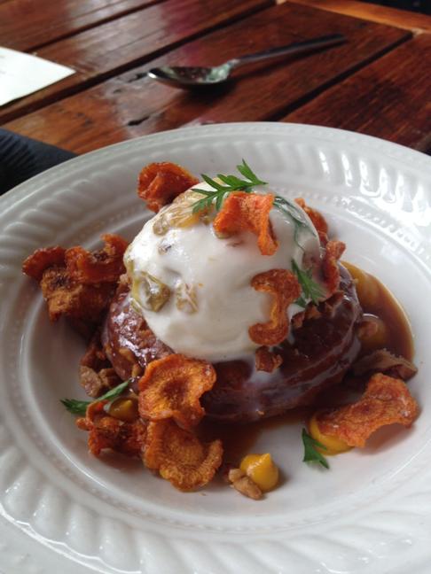 ChefJsullivan's tweet image. Carrot cale donuts with rum raisin icecream.