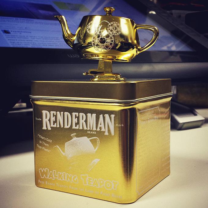artintime's tweet photo. Had amazing evening with Pixar guys demonstrating their new Renderman RIS last night at @BAFTA and got my Teapot too! http://t.co/iodQLxR7n1