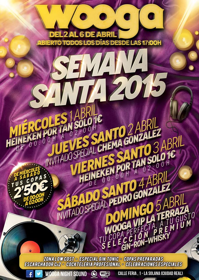 WOOGALASOLANA's tweet photo. RT Y ENTRA EN EL SORTEO DE 10 TABLAS DE CHUPITOS ESTE VIERNES 4 DE ABRIL EN WOOGA DISCOTECA LA SOLANA(CR) http://t.co/dUeWF2zjJ3
