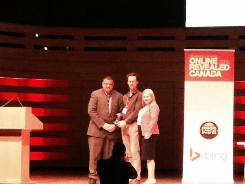 TourismWPG's tweet photo. Congrats @TravelManitoba on your best mobile app win for Master Angler. What a catch! #orc2015 @OnlineRevealed http://t.co/m0n4J00nMA