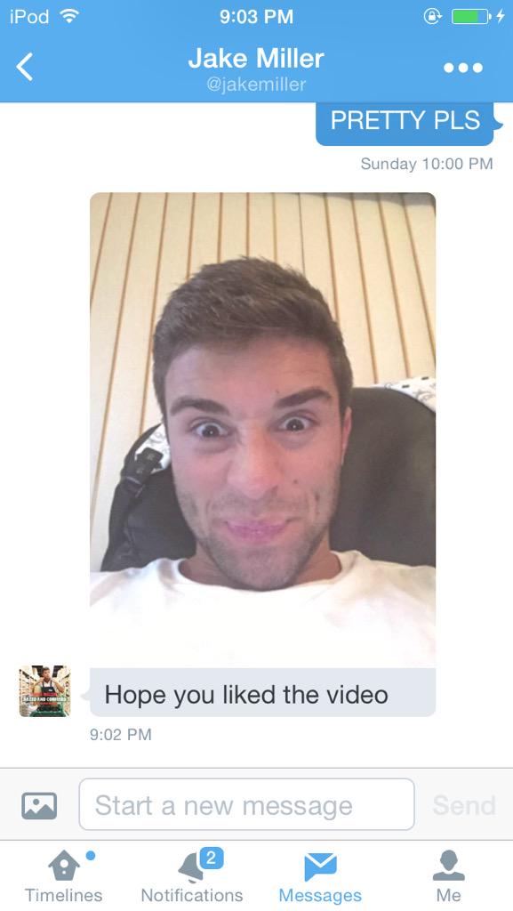 jakemillerrbabe's tweet photo. @jakemiller I STILL CANT BELIEVE THAT YOU DMED ME LAST NIGHT SEROUSLY BEST FEELING !!! ππ #DazedAndCondusedVideo http://t.co/YJb1GkVOfp
