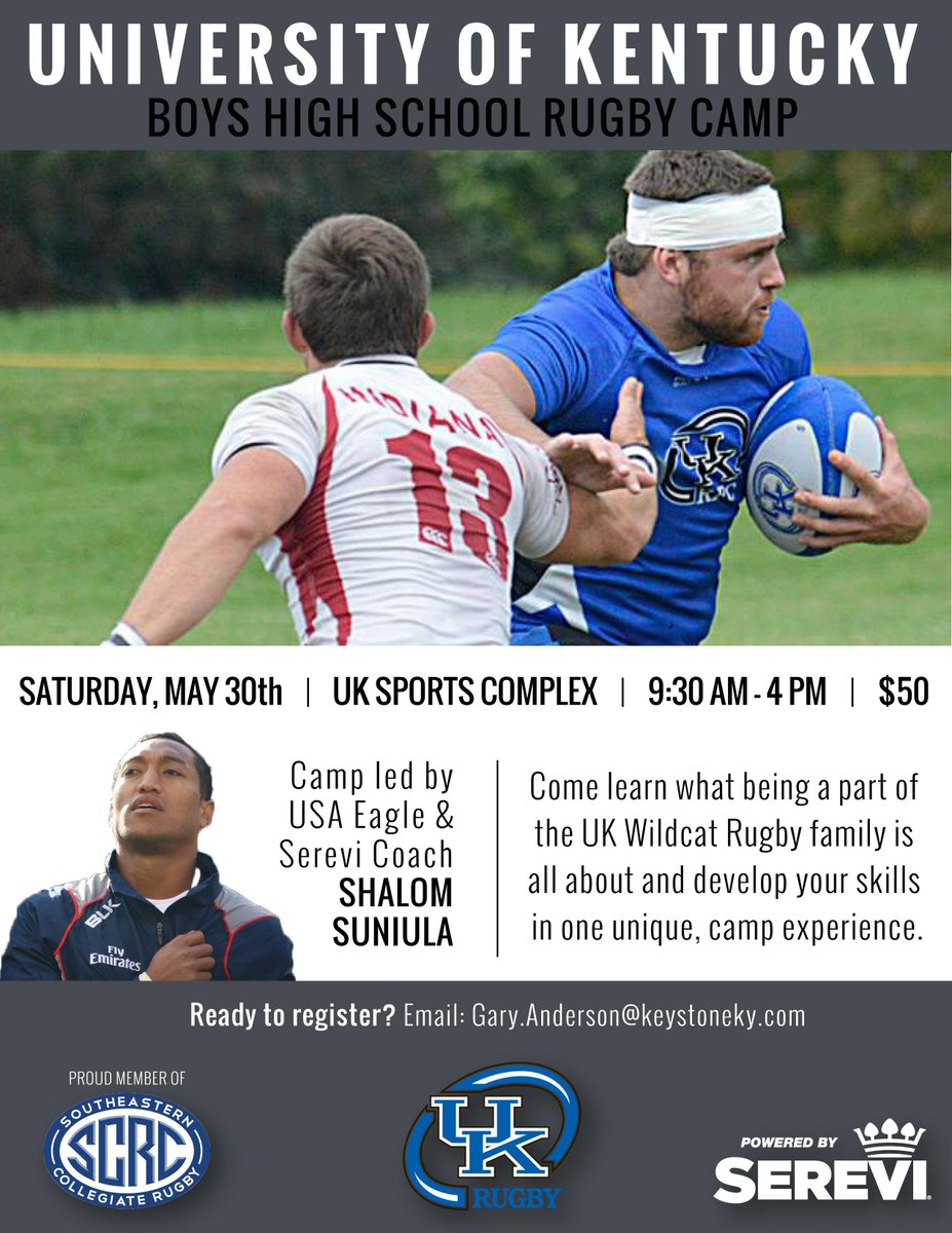 ScoreLexington's tweet photo. Kentucky Rugby is hosting a camp for high schoolers in the near future.  Contact @WildcatRFC for further details http://t.co/0DObM6KM9l
