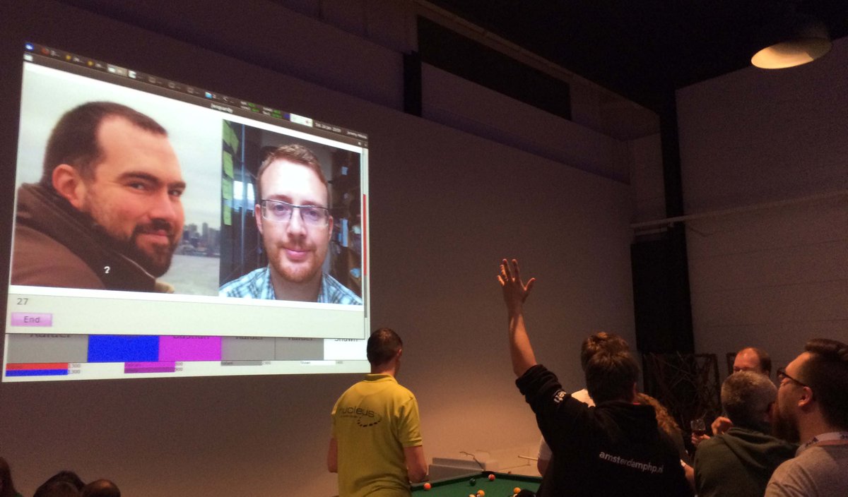 thatpodcast's tweet image. Shout out to @jmikola on ep16 for including us in #PHPJeopardy! @beausimensen got to see it in person at #phpbnl15.