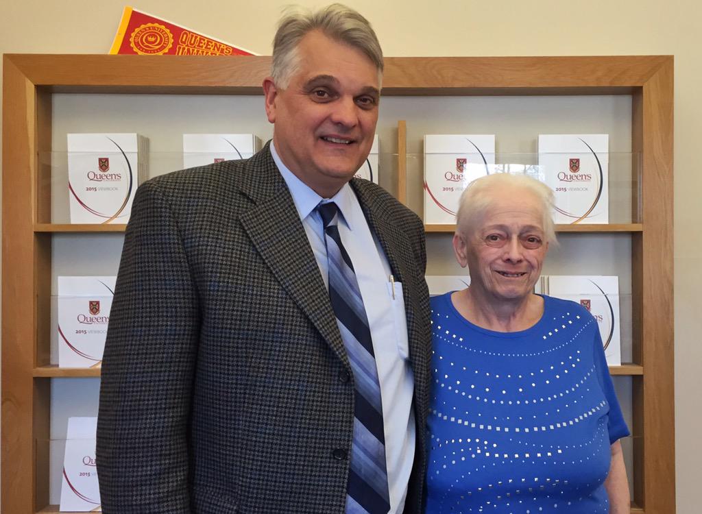 queensu's tweet photo. Barb MacFarlane retiring after an incredible 48 years at #queensu. All in Undergraduate Admissions! Thank you! http://t.co/Nj9RJQGKdr