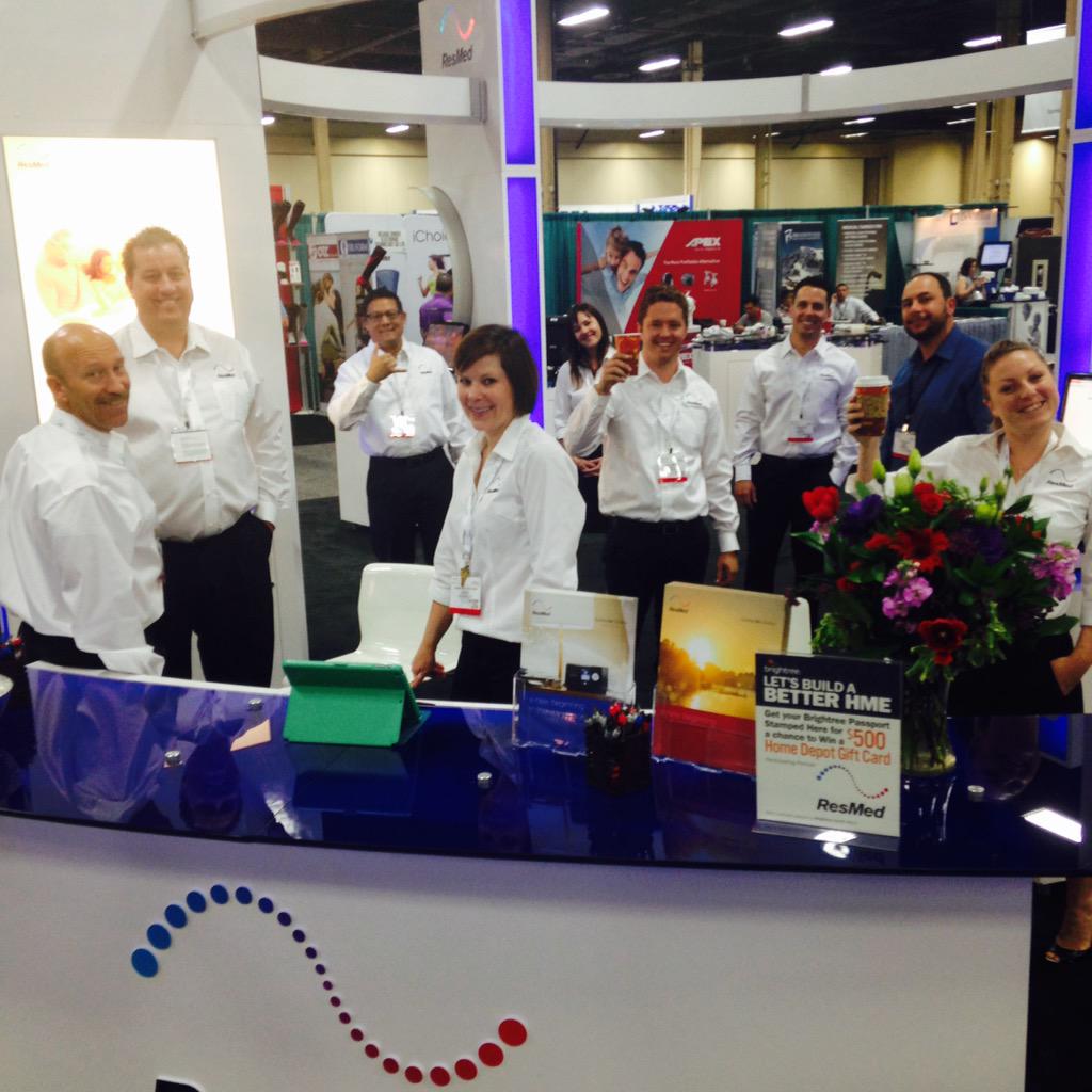 Resmed's tweet photo. Sportin' the home whites 'cause we're right at home talking about the best in home #CPAP care #MedtradeSpring15 http://t.co/KfSMAkpG3p