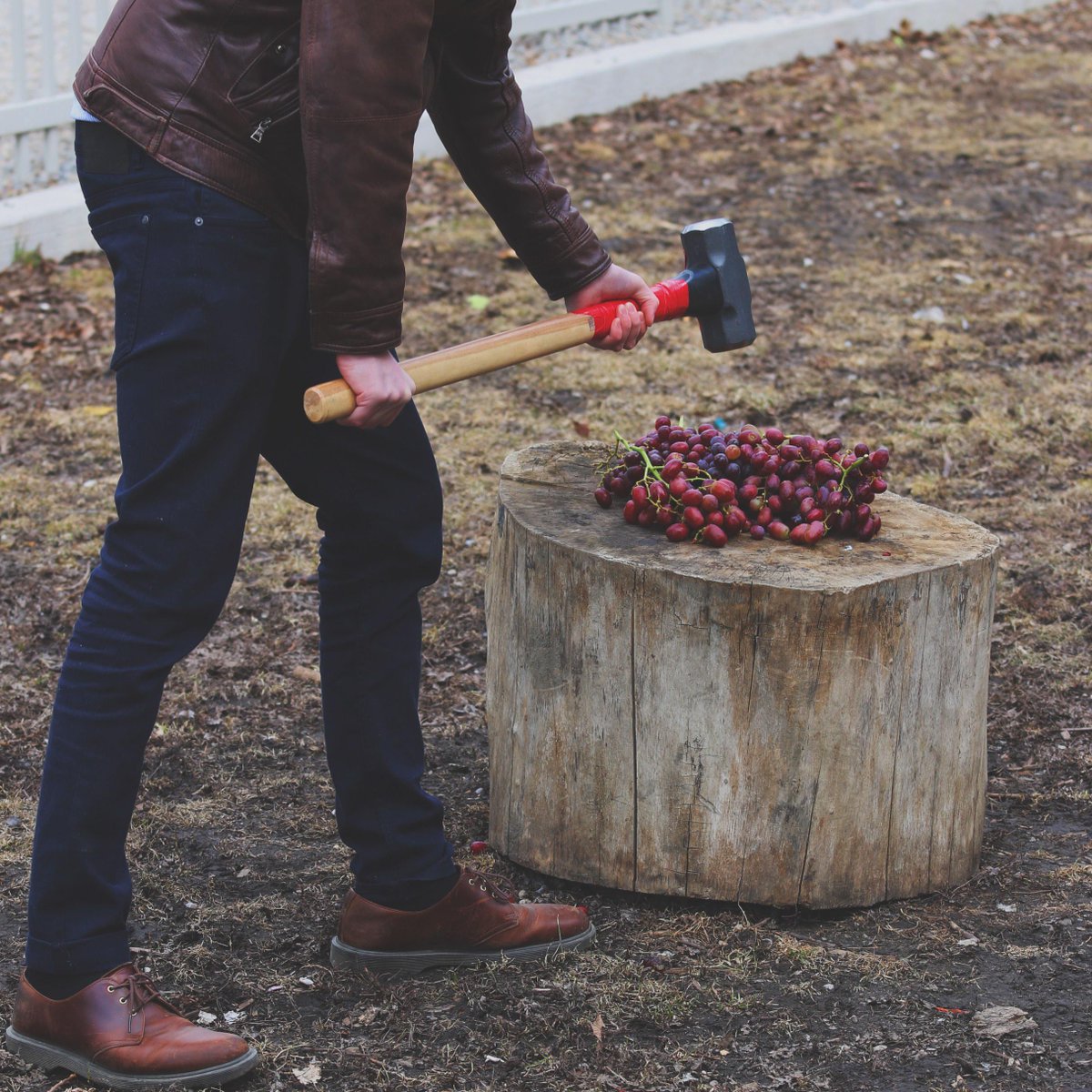Every bottle of #SledgeHammer starts with our unique grape extracting process. #AprilFools