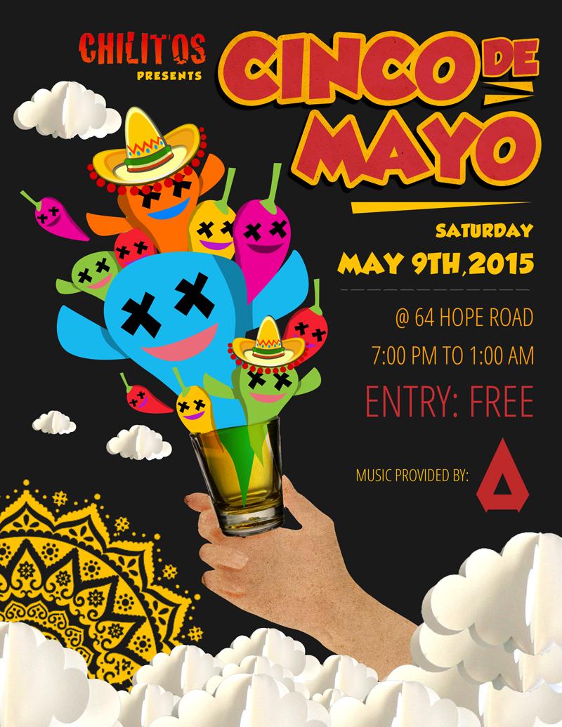 Acmatic's tweet photo. We'll be Djing at Cinco De Mayo at @chilitosmexican on May 9th. Come thru and drink with us http://t.co/np0PgwRkk3