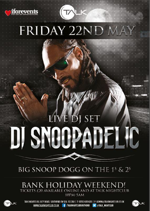 SnoopDogg's tweet photo. UK !! Catch me #DJSNOOPADELIC live @Talk_Nightclub ! S/o to my playa ponto @iforphin http://t.co/ZhOTWVAUWk