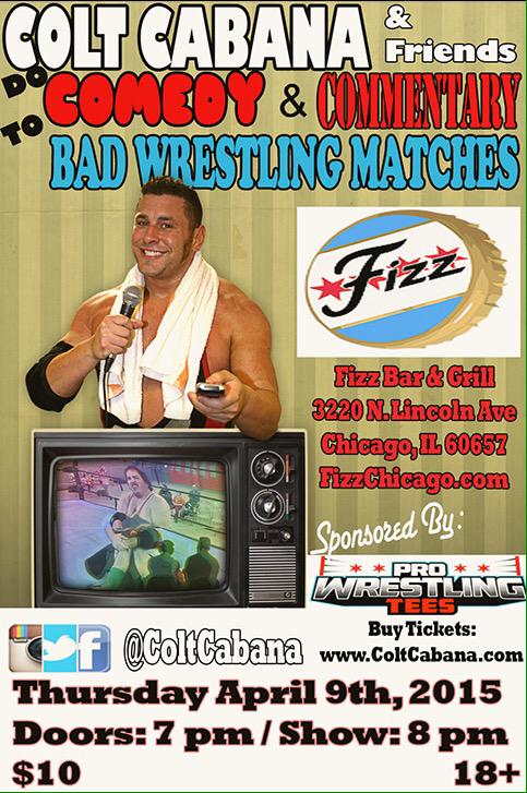 The CHICAGO COMEDY SHOW on Thur 4/9 <a href="/FizzBarFun/">FizzBar&Grill</a>...FREE PRIZES from <a href="/CAH/">Cards Against Humanity</a> &amp; @ProWrestlingTs TIX: ColtCabana.com