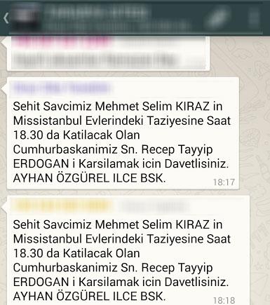 Bu da AKP Başakşehir İlçe Teşkilat Başkanının Erdogan taziyeye gelecek şakşakçı lazım mesajı