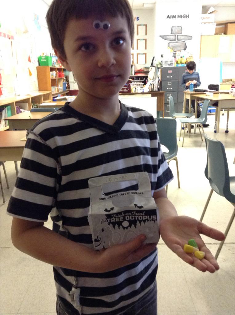 Baiting the tree octopuses with Spring candy corn!!