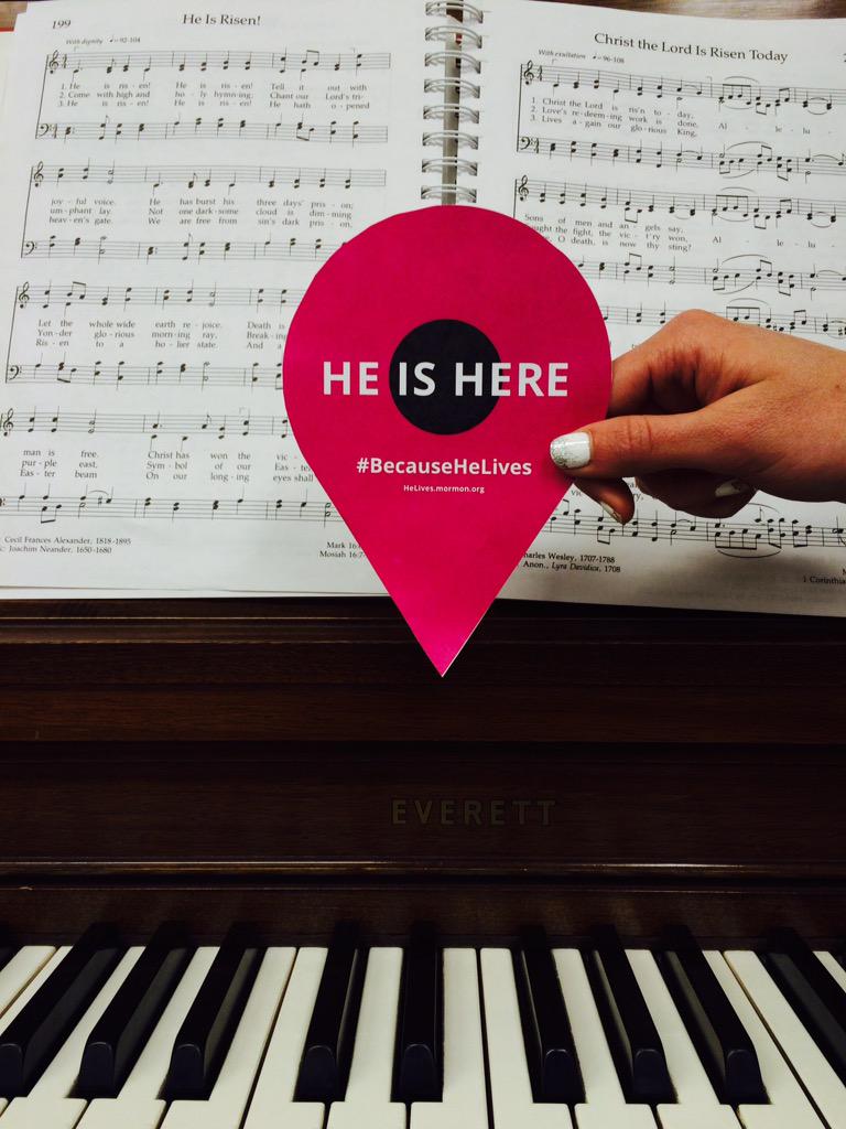 ComeUntoChrist's tweet photo. RT @GardnerMaddy: #BecauseHeLives we can feel his presence through music and song. #HeIsHere http://t.co/bCRVDFEOWd