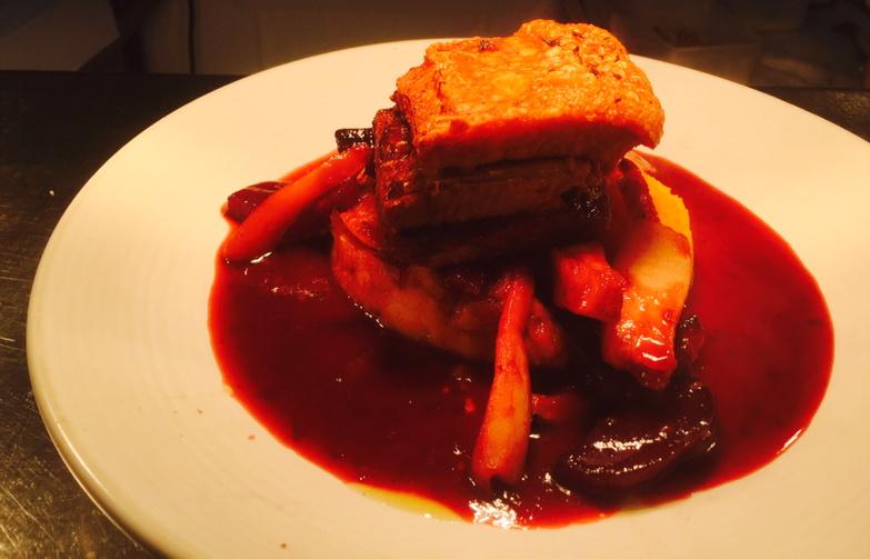 PalacechefPhil's tweet image. Pork belly with sweet potato mash blackberry,plum &amp;amp; red wine reduction @CPalaceBath @ThePigGuide #freshforspring