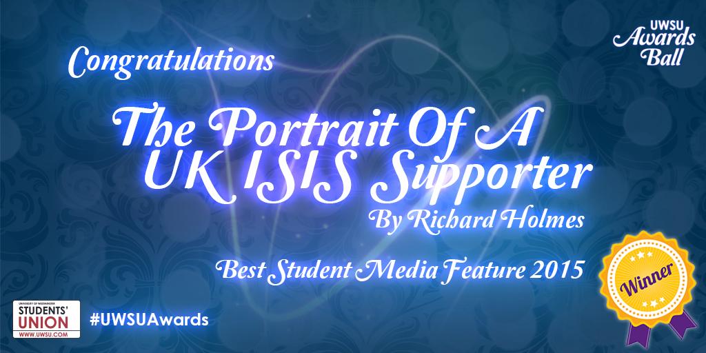 The Best Student Media Feature award goes to @IAmRichardHolmes #UWSUAwards