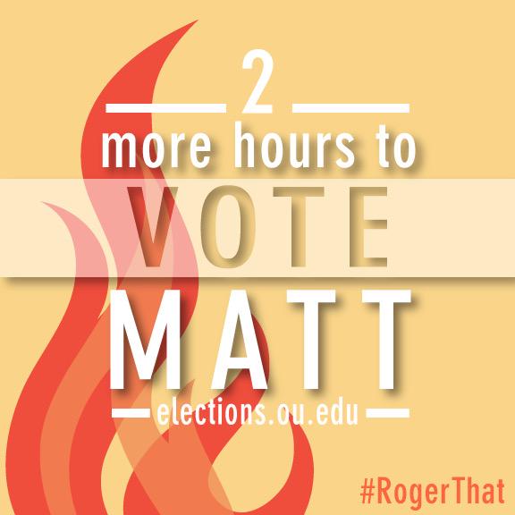 ignitewithmatt's tweet photo. 2 hours left friends! Have you exercised your right to vote? If not you should at http://t.co/ohimnMqzXQ before 6 pm! http://t.co/FTMpHoFWTX